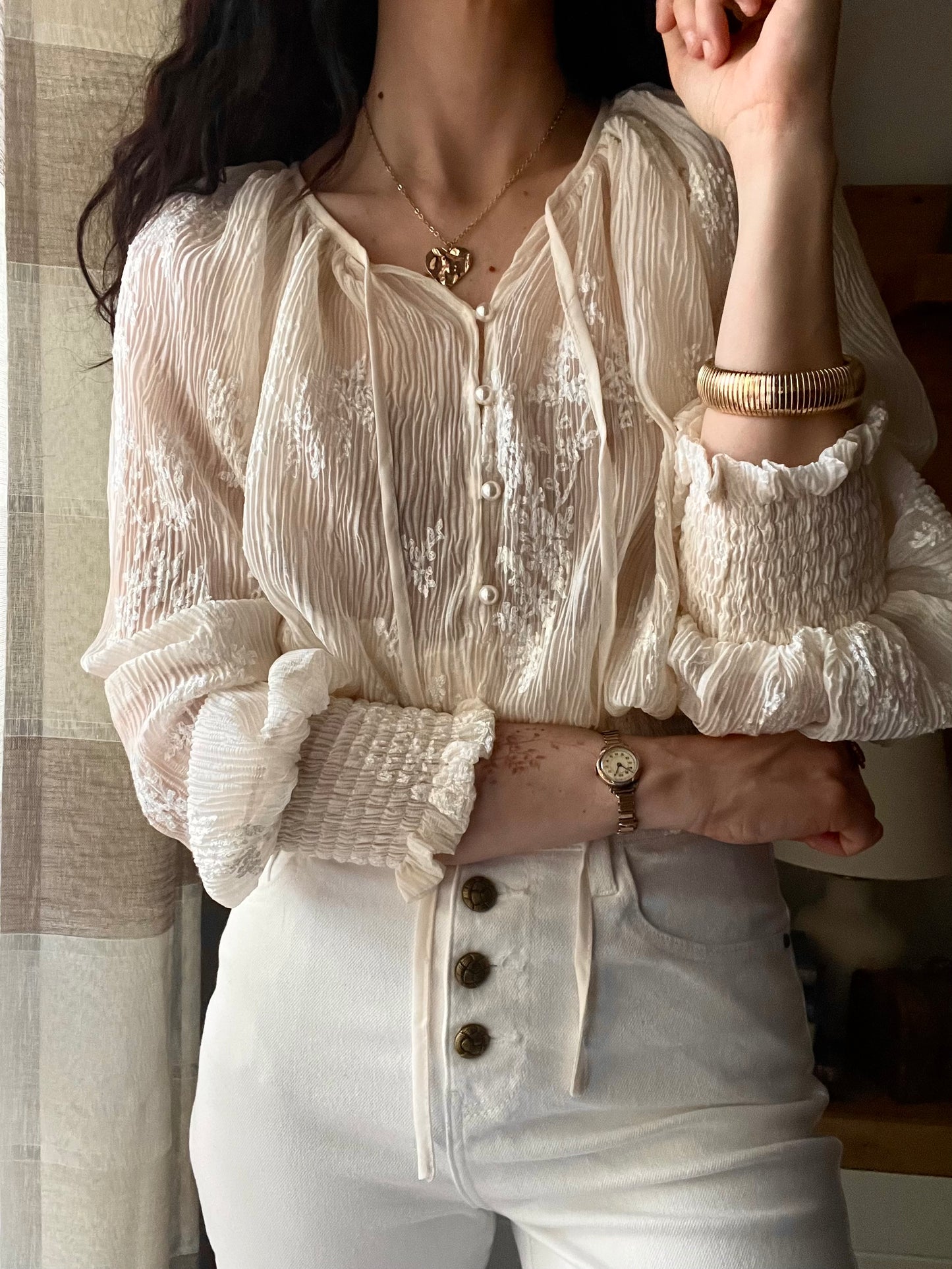 Camicia Madreperla Beige