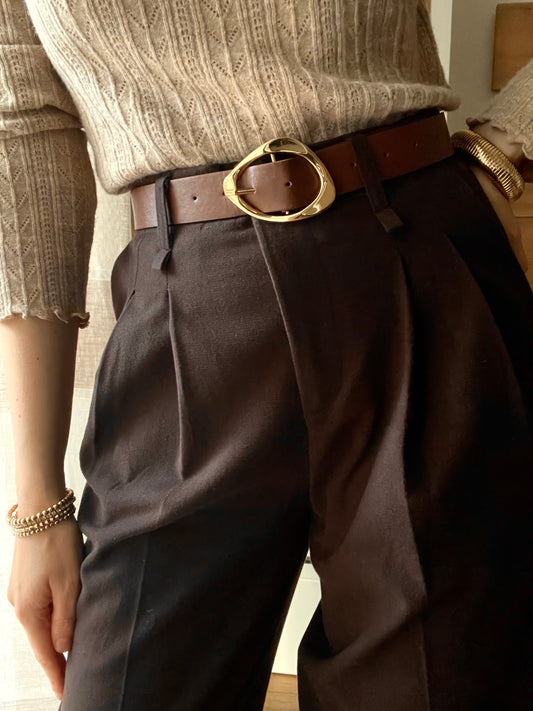 Pantalone Cioccolato con Cintura