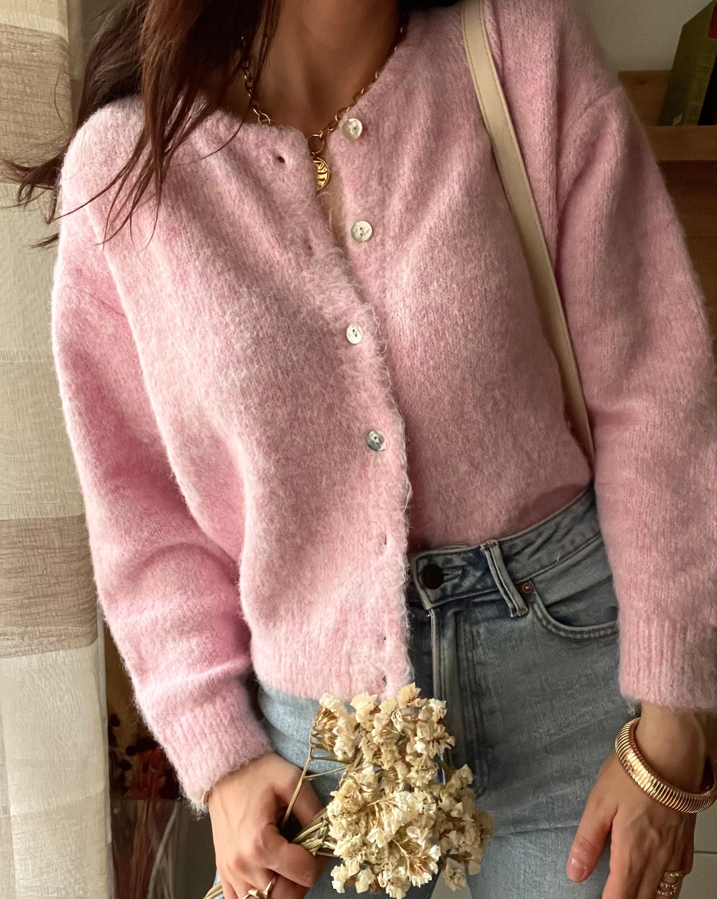 Cardigan Rosa Ghiaccio