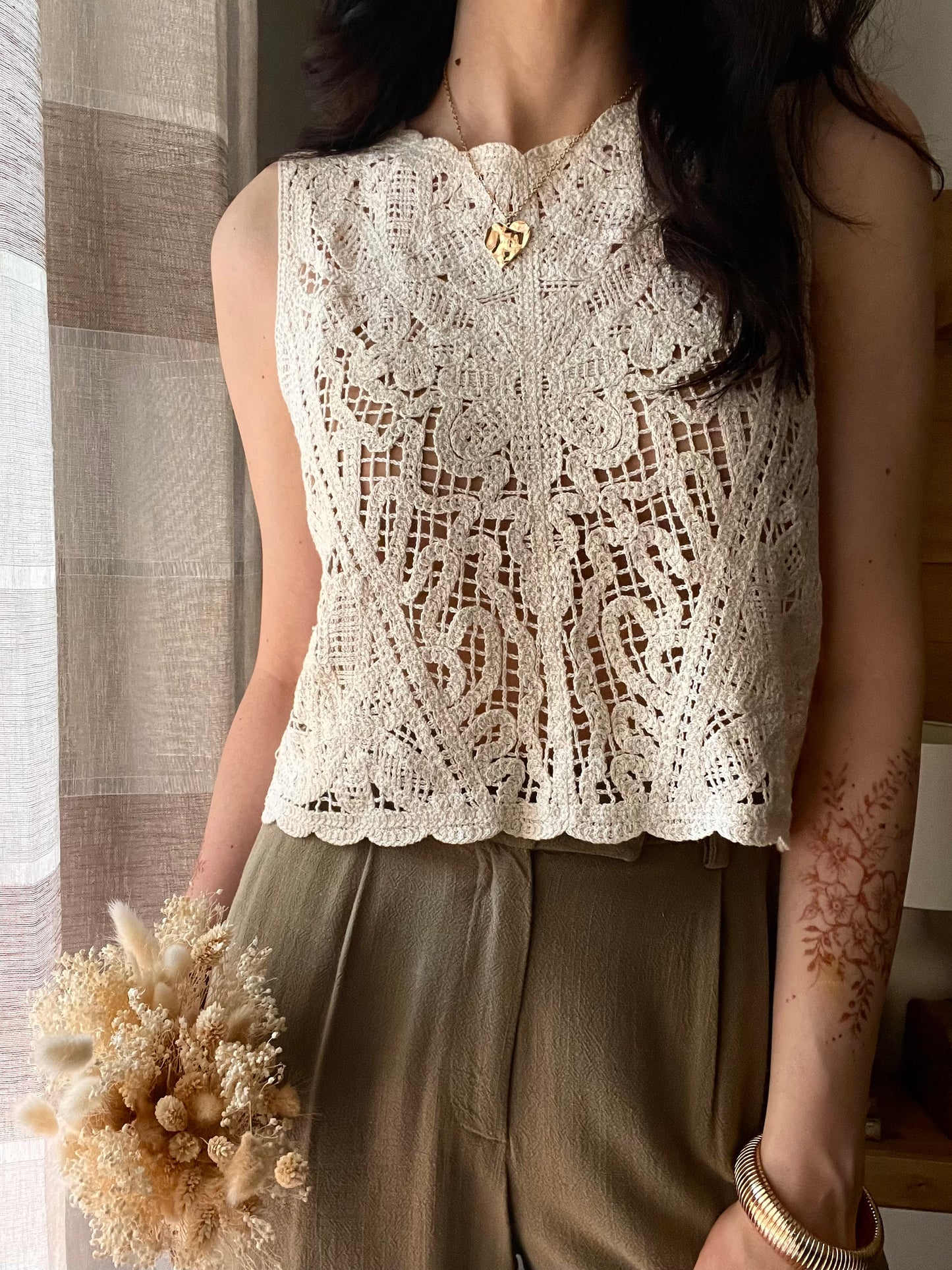 Top Crochet 100% Cotone