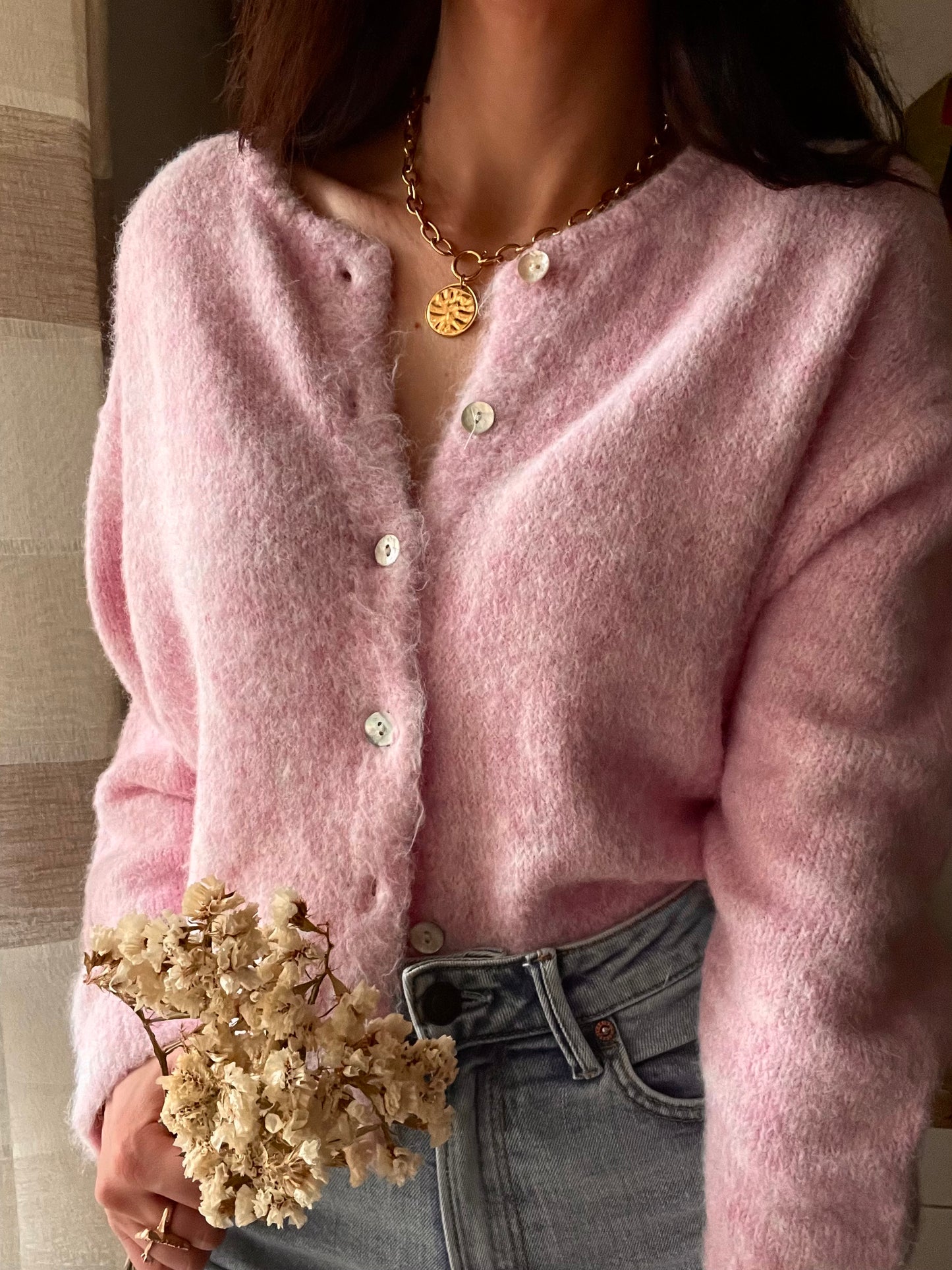 Cardigan Rosa Ghiaccio