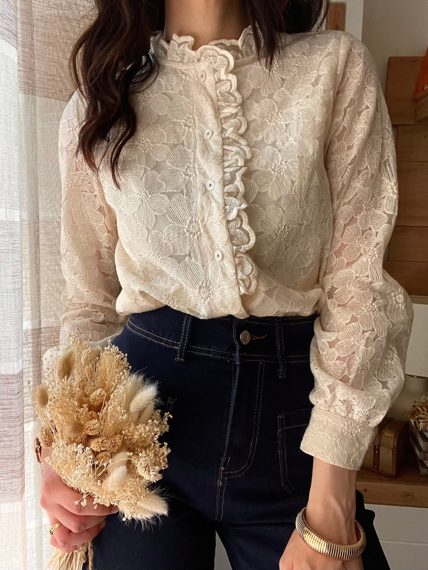 Camicia White Flowers