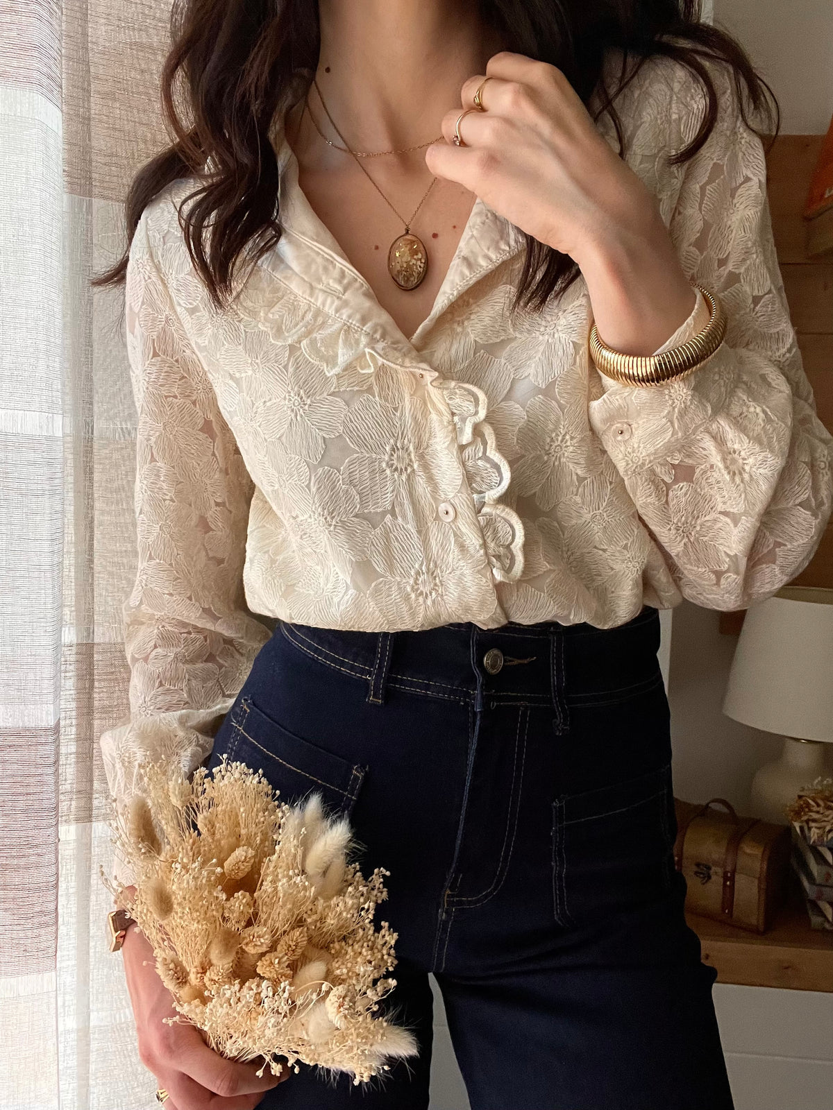 Camicia White Flowers