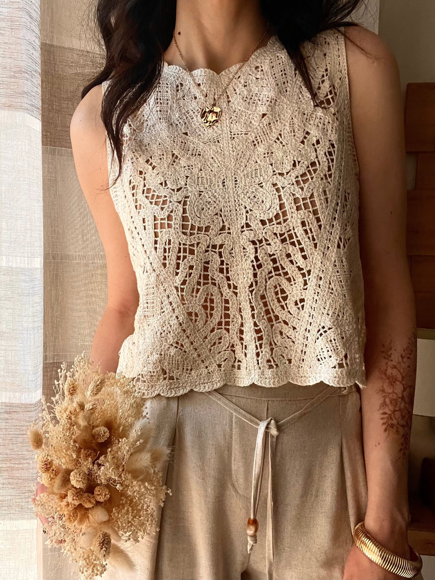 Top Crochet 100% Cotone