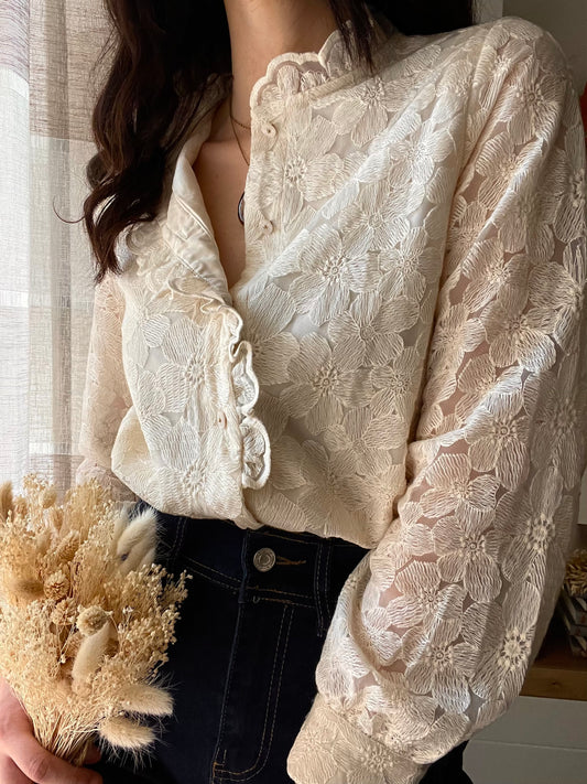 Camicia White Flowers