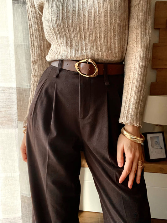 Pantalone Cioccolato con Cintura