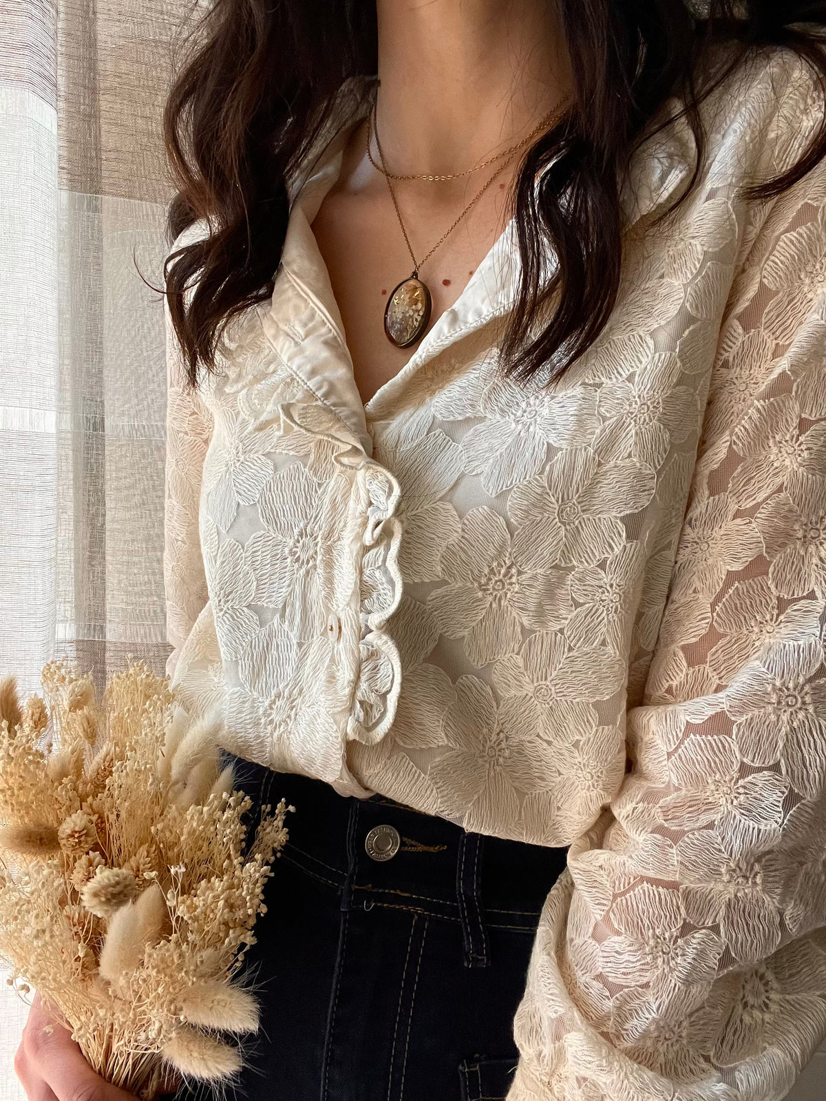 Camicia White Flowers