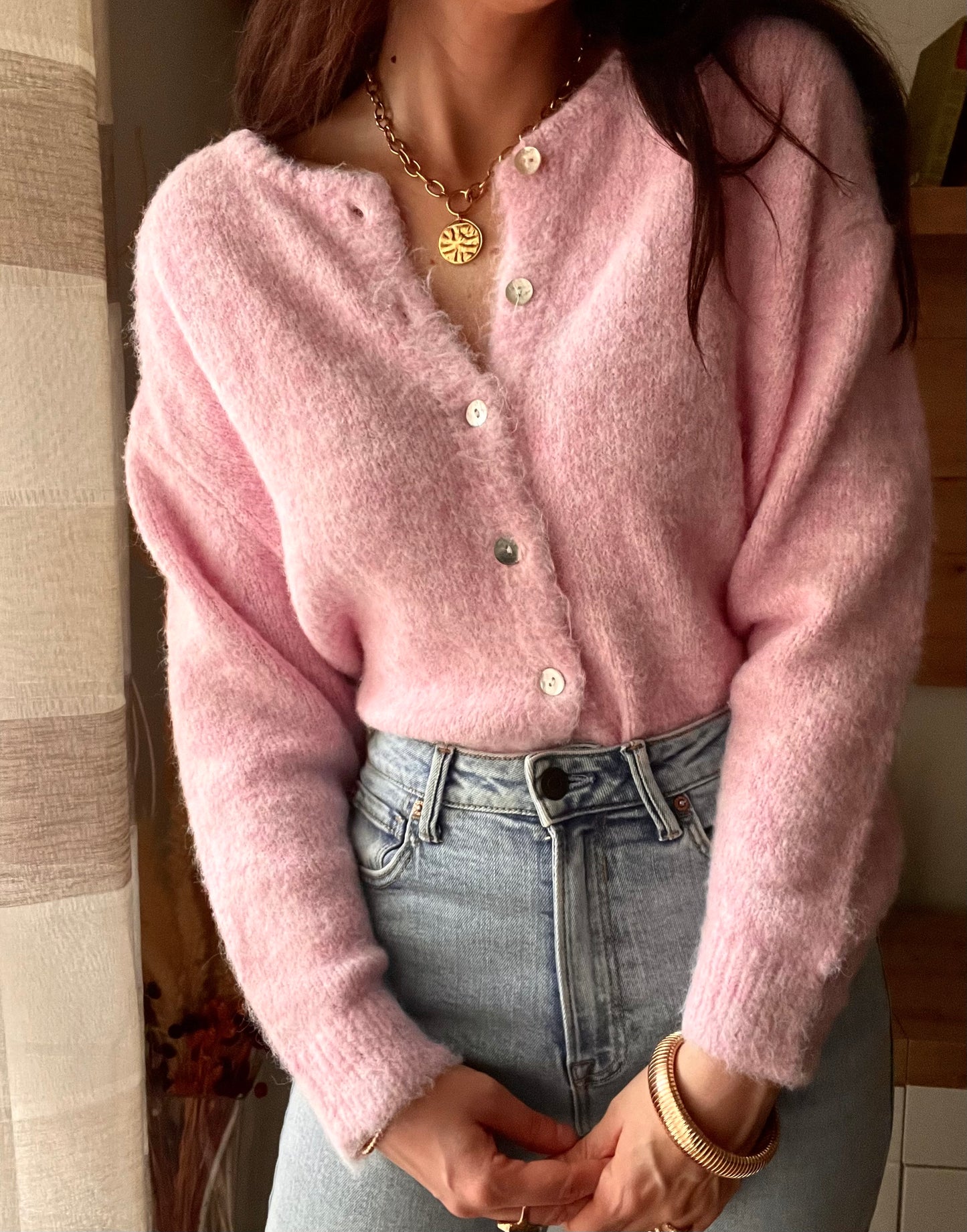 Cardigan Rosa Ghiaccio