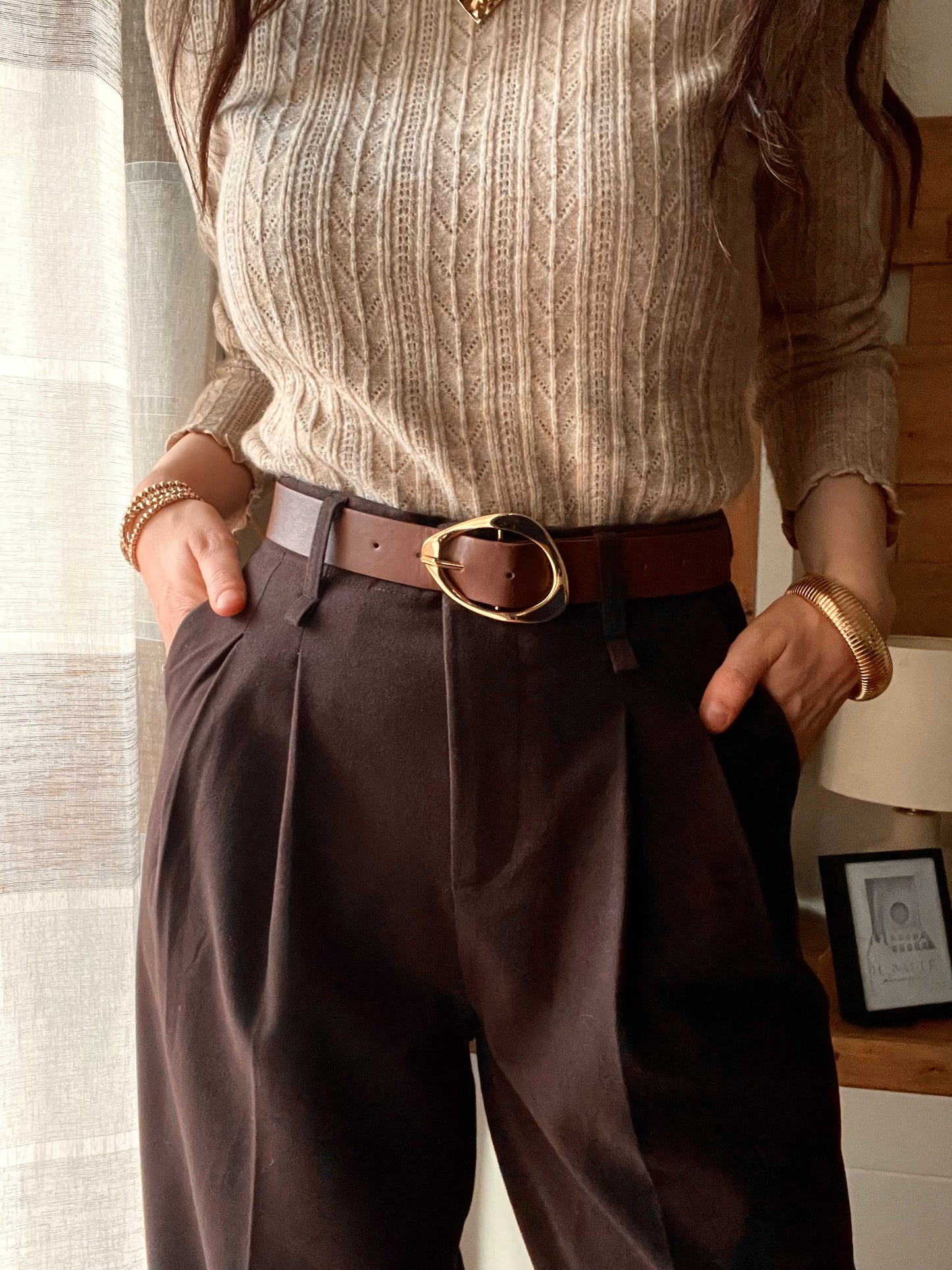 Pantalone Cioccolato con Cintura