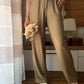 Pantalone Olive Misto Lino