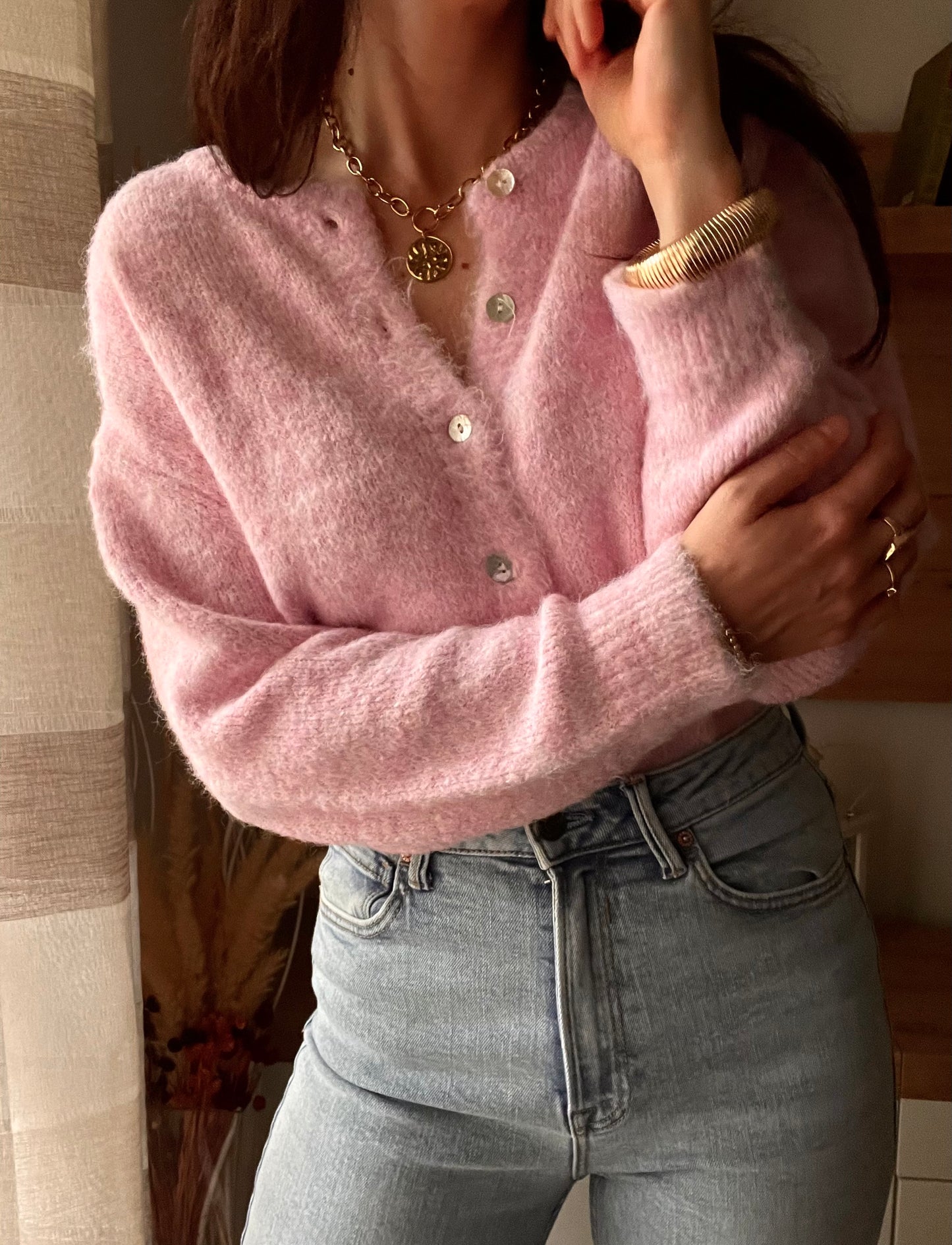 Cardigan Rosa Ghiaccio