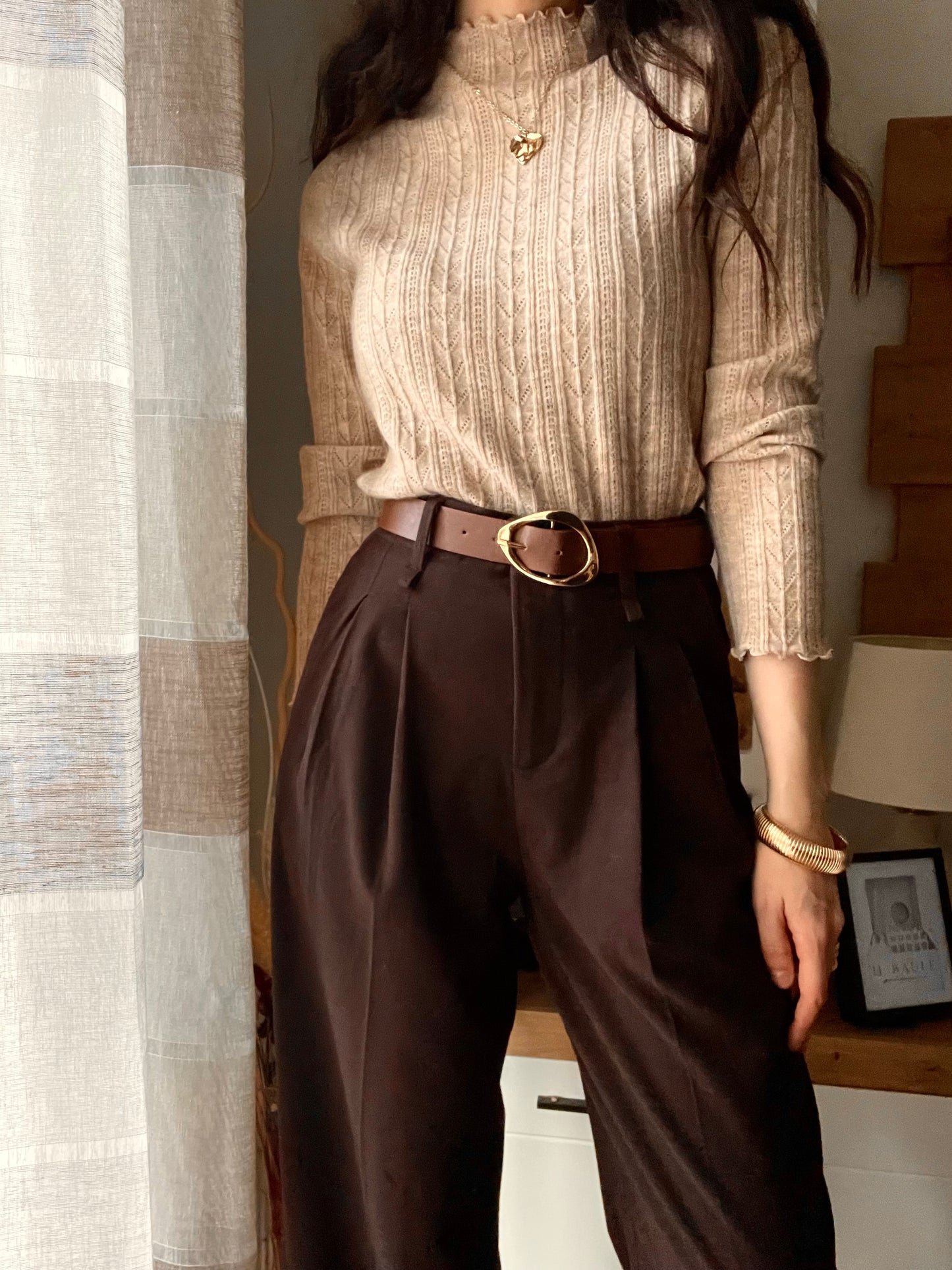 Pantalone Cioccolato con Cintura