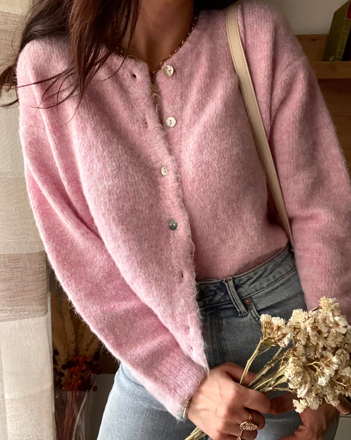 Cardigan Rosa Ghiaccio