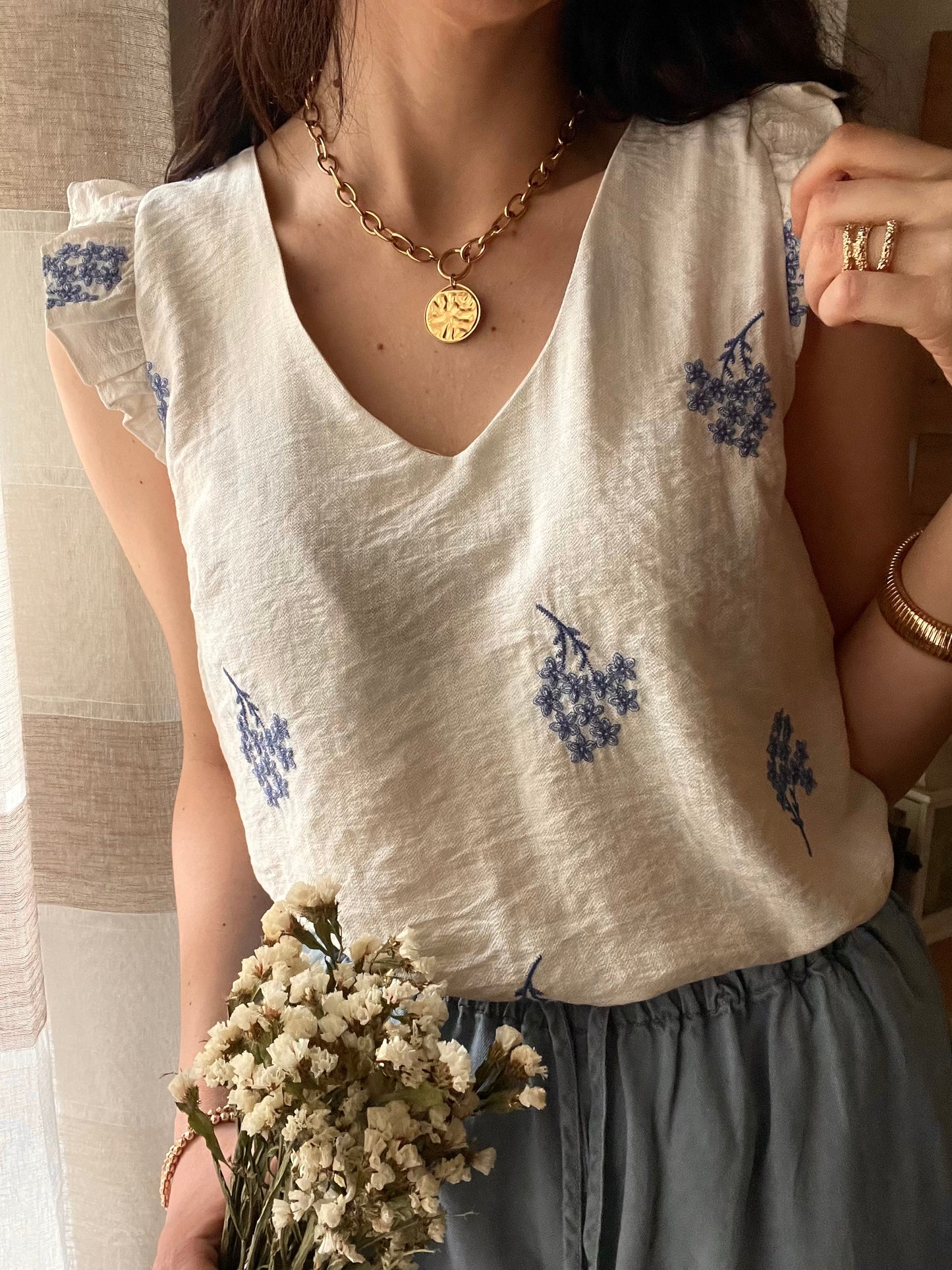 Top Fiori Blu