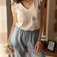 Top Fiori Blu