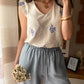 Top Fiori Blu
