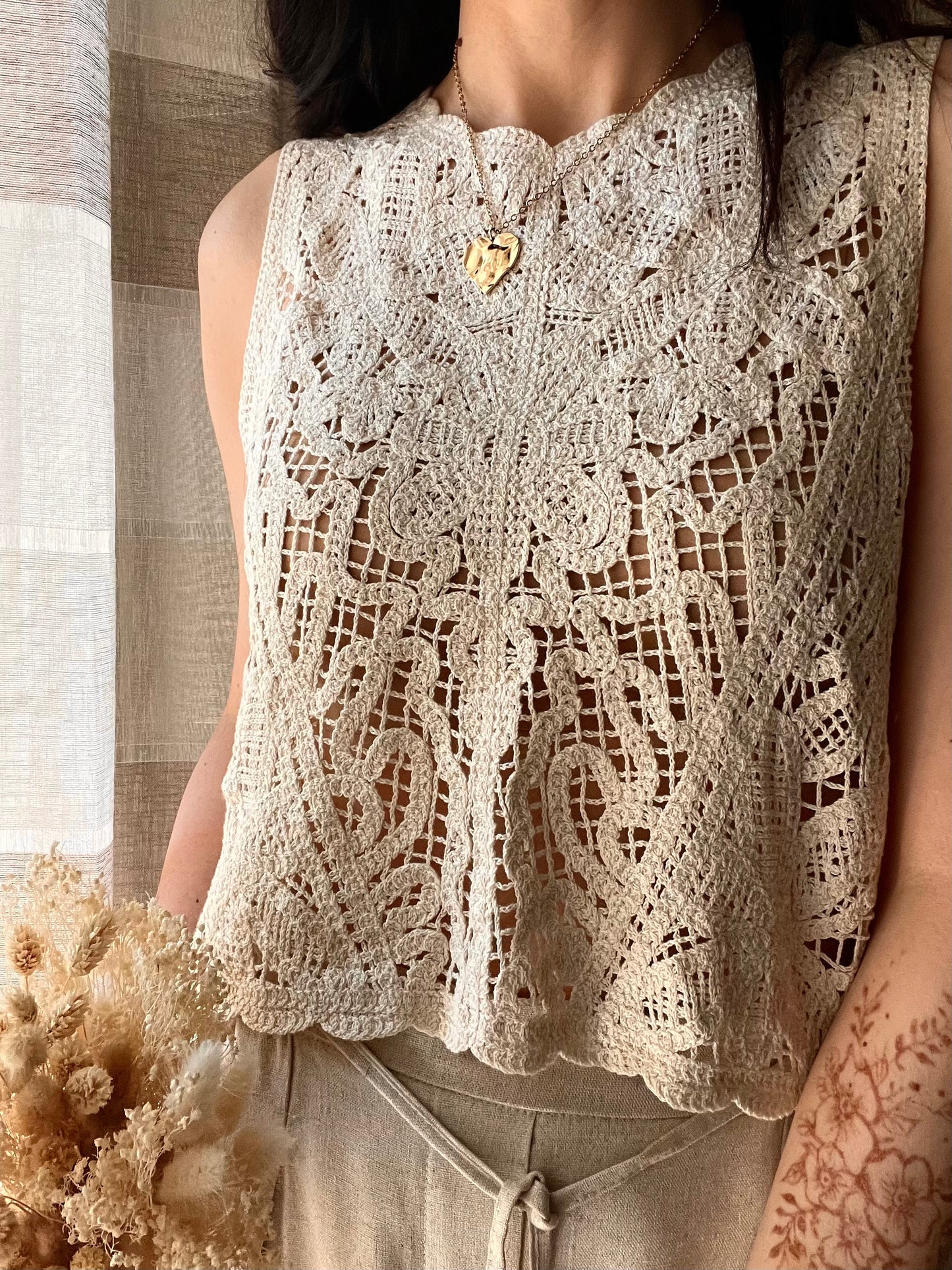 Top Crochet 100% Cotone
