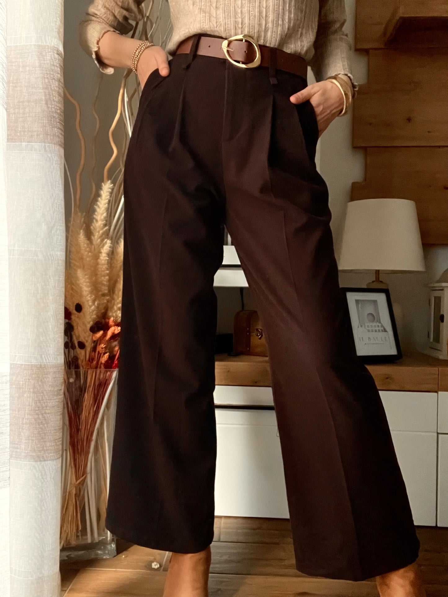 Pantalone Cioccolato con Cintura
