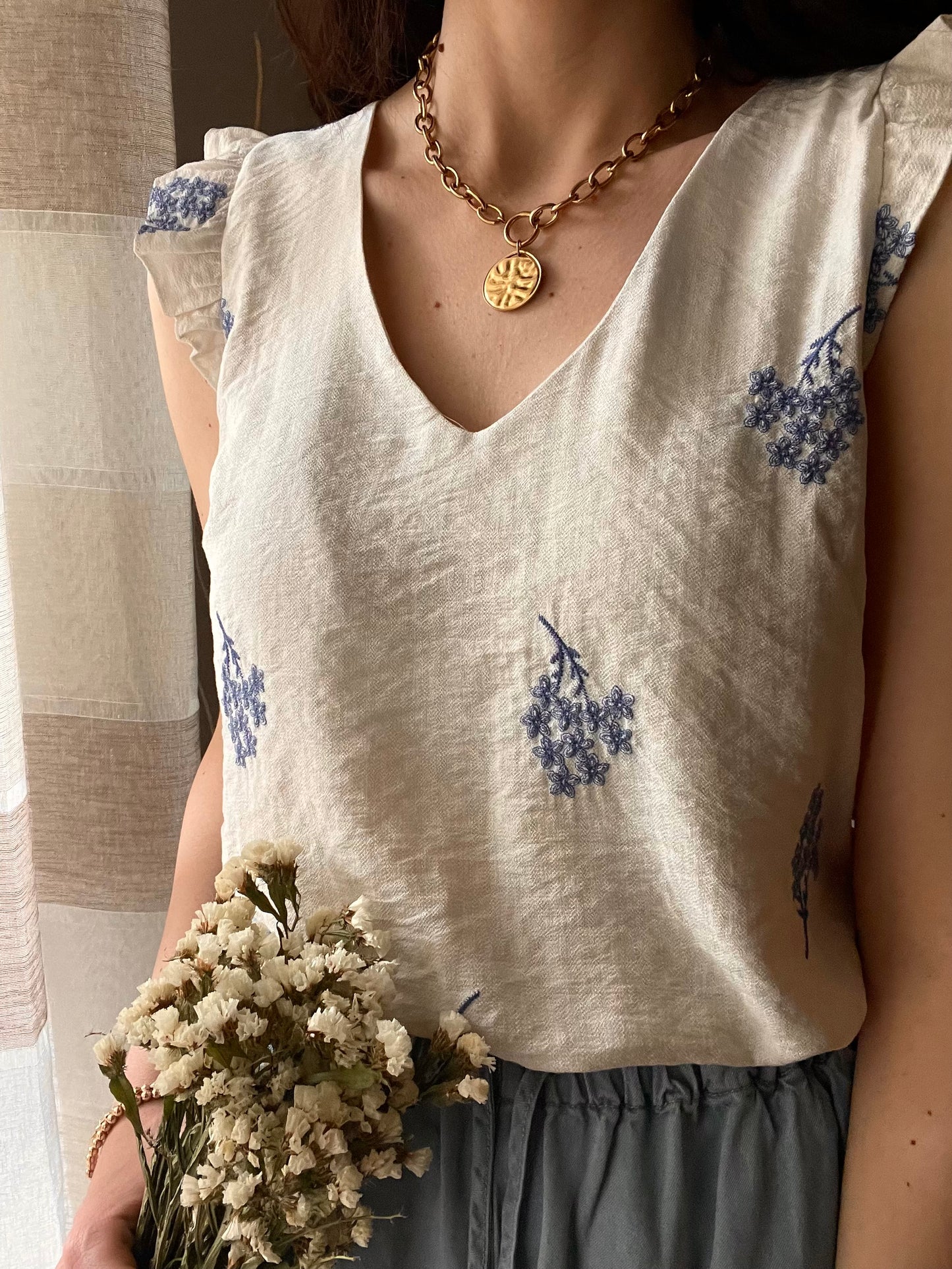 Top Fiori Blu