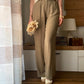 Pantalone Olive Misto Lino