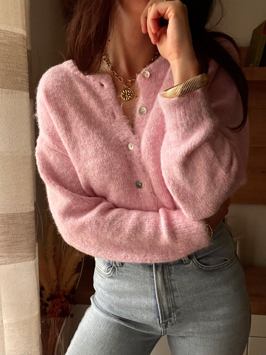 Cardigan Rosa Ghiaccio