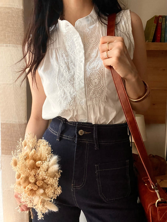 Top 100% Cotone Smanicato