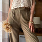 Pantalone Olive Misto Lino